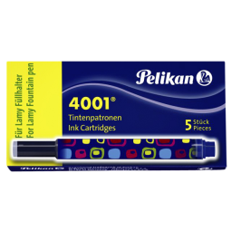 Inktpatroon Pelikan 4001 voor Lamy vulpen blauw doosje à 5 stuks