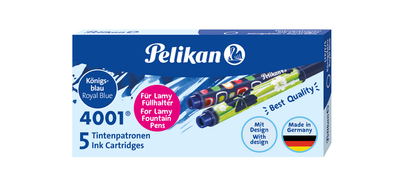 Cartouche d'encre Pelikan pour stylo plume Lamy bleu boîte 5 pièces