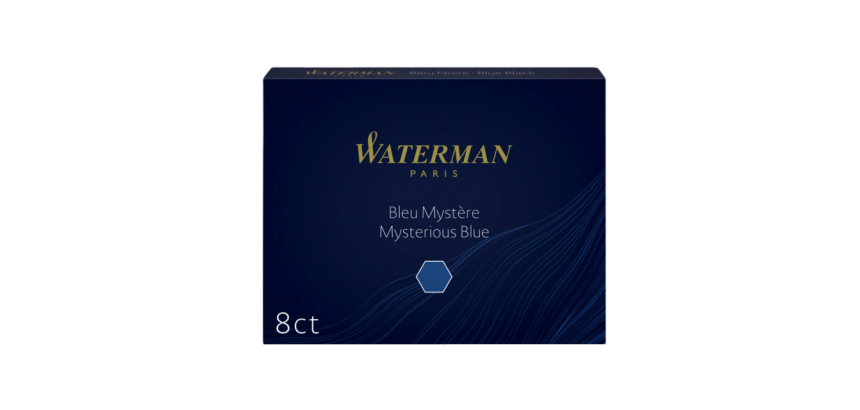 Cartouche d'encre Waterman n° 23 Longue bleu/noir boîte 8 pièces