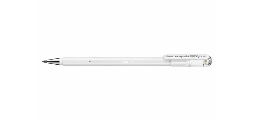 Pentel Gel Pen K108-P Fine Pastel White