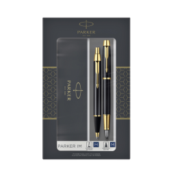 Stylo bille et stylo plume Parker IM Black GT Medium 2 pièces