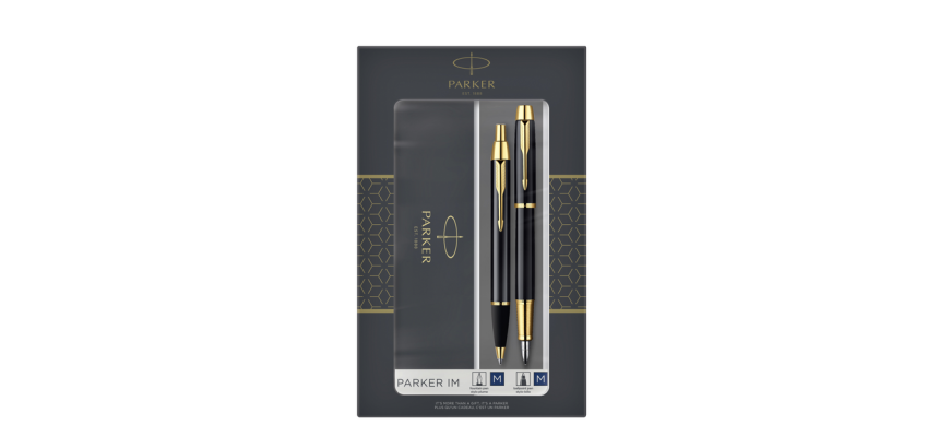 Stylo bille et stylo plume Parker IM Black GT Medium 2 pièces
