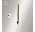 Stylo bille et roller Parker IM Brushed Metal GT Medium 2 pièces
