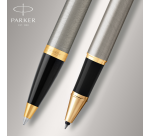 Stylo bille et roller Parker IM Brushed Metal GT Medium 2 pièces