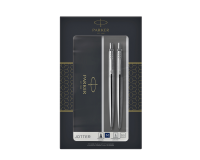 Balpen en vulpotlood Parker Jotter stainless steel CT medium 2 stuks