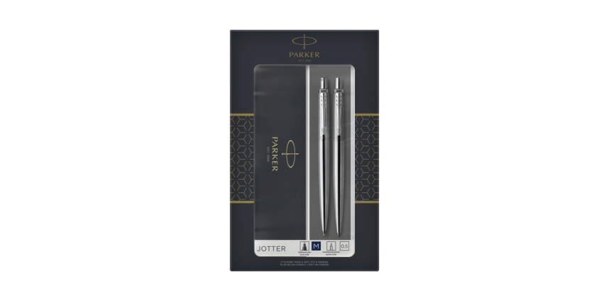 Parker Jotter Kugelschreiber und Druckbleistift Edelstahl CT Medium 2 Stück