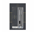 Stylo bille et stylo plume Parker Jotter Stainless Steel CT Medium 2 pièces