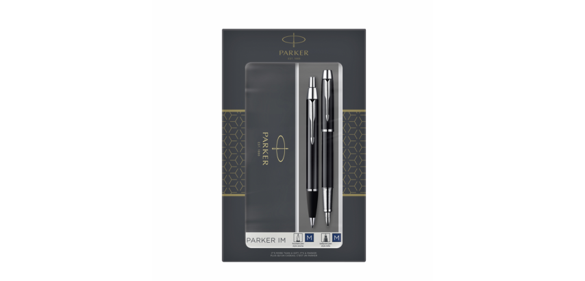 Parker IM Black boîte cadeau duoset, stylo plume et stylo bille, noir