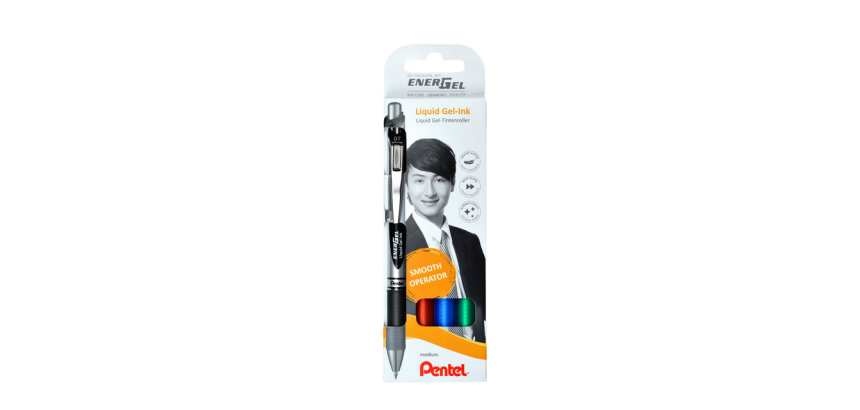 Pentel BL77 EnerGel Medium Gel Roller Assorted 4 Pieces