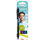 Gelschrijver Pentel BL107 Energel-X medium zwart-rood-blauw-groen blister à 4 stuks