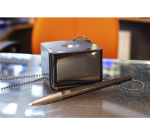 Stylo bille de comptoir Han i-Line socle et chaîne Medium noir