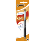 Stylo bille BIC Atlantis Soft Clip métal Clic Medium noir blister 1 pièce