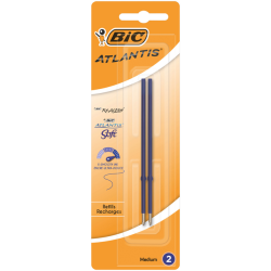 Recharge Stylo bille BIC pour divers stylos Medium bleu blister 2 pièces