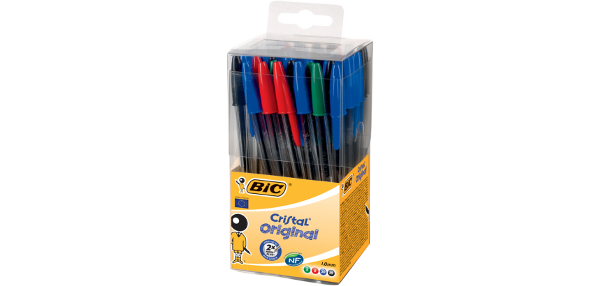 Balpen Bic Cristal medium assorti in tubo verpakking