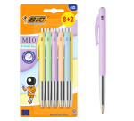 Balpen Bic M10 medium pastel assorti 8+2 gratis
