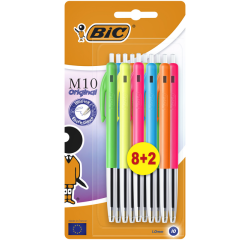 Balpen Bic M10 Colors Limited Edition medium assorti 8+2 gratis