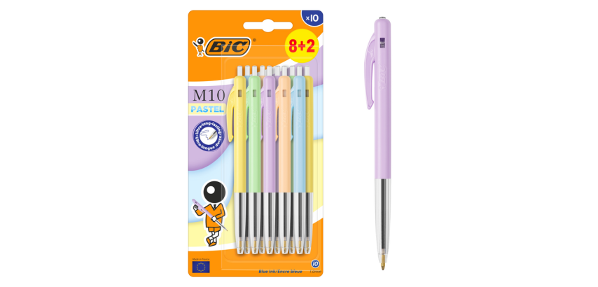 Balpen Bic M10 medium pastel assorti 8+2 gratis
