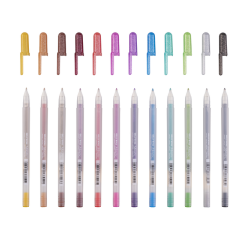 Stylo gel Sakura Gelly Roll Metallic set 12 couleurs