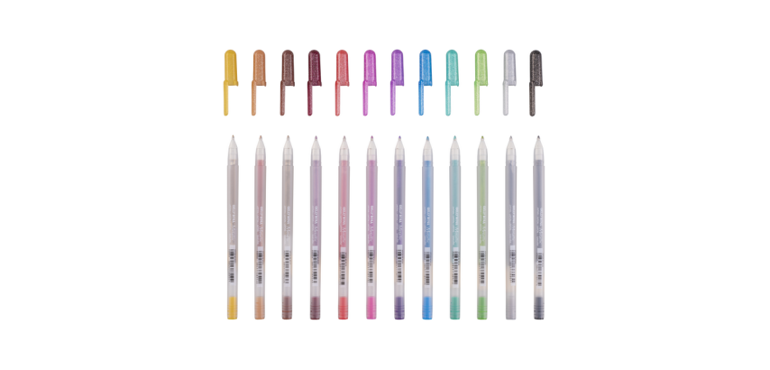 Stylo gel Sakura Gelly Roll Metallic set 12 couleurs
