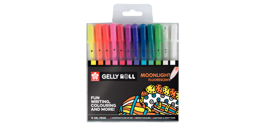 Roller gel Sakura Gelly Roll Moonlight Fluo set 12 couleurs