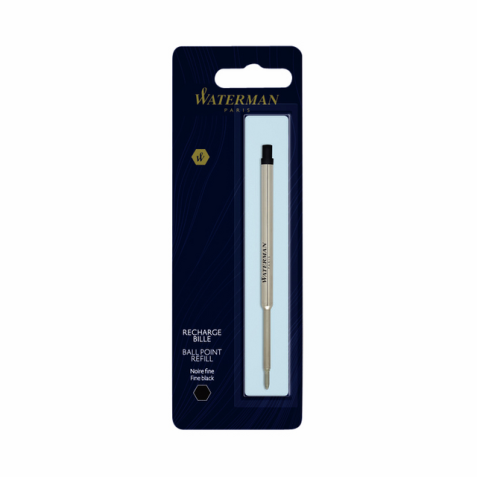 Recharge stylo bille Waterman noir Fin noir blister