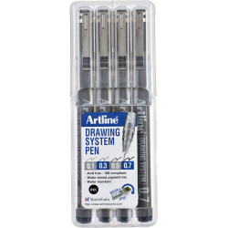 Fineliner Artline set avec 0,1-0,3-0,5 et 0,7mm noir