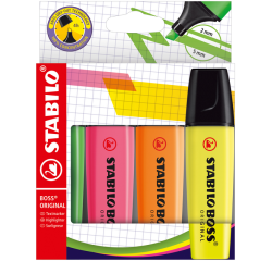 Surligneur STABILO BOSS Orginal 70/4 assorti étui 4 pièces
