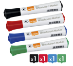 Whiteboardmarker Nobo Glide rond assorti 3mm 4st