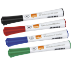 Marqueur effaçable Nobo Glide pointe ogive 1 mm - Pochette de 4 couleurs assorties