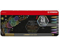 Feutre STABILO Pen 68/8 Metallic Medium boîte 8 couleurs