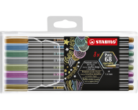 Viltstift STABILO Pen 68/8 medium metallic assorti etui à 8 stuks
