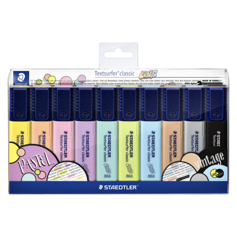 Surligneur Staedtler 364 Textsurfer Vintage et Pastel set 10 pièces assorti