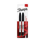 Sharpie Twin Tip Marker Ultra Fine & Fine Black Blister 2 Pieces