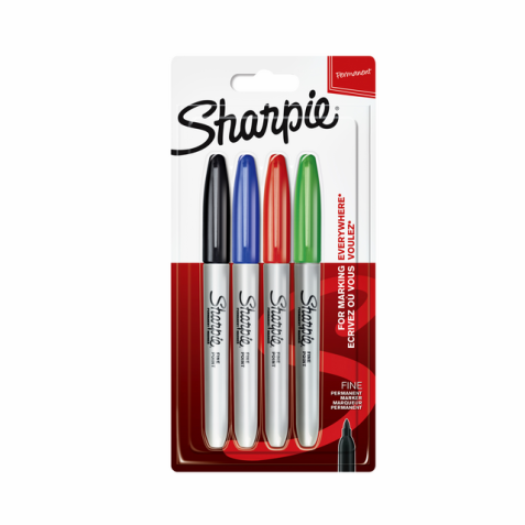 Feutre Sharpie ogive Fin assorti blister 4 pièces