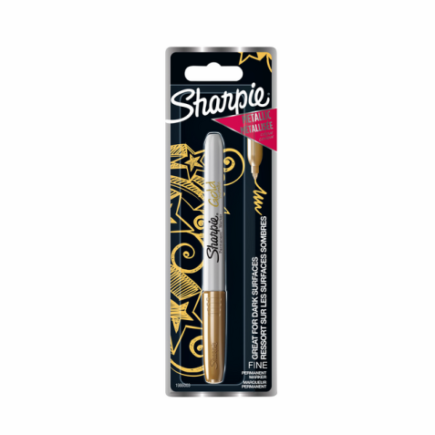 Viltstift Sharpie rond fijn metallic goud blister à 1 stuk