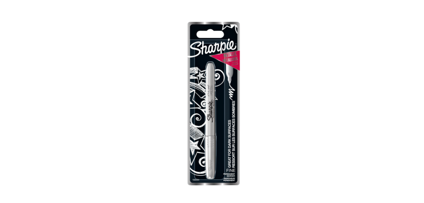 Sharpie Filzstift Rundspitze Fein Metallisch Silber Blister 1 Stück