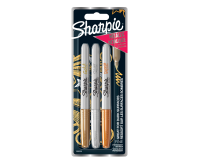 Sharpie Felt Tip, Fine Metallic Assorted, Blister Pack of 3 Pieces