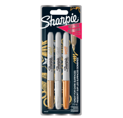 Feutre Sharpie ogive Fin metallic assorti blister 3 pièces
