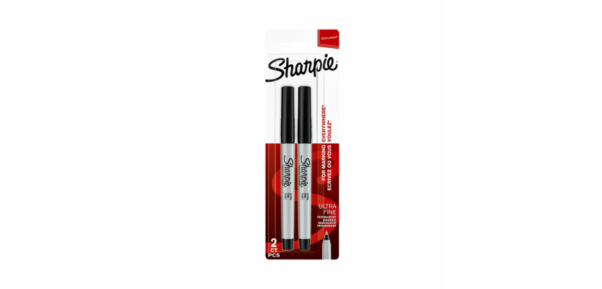 Sharpie Ultra Fine Point Black Marker Blister Pack of 2 Pieces