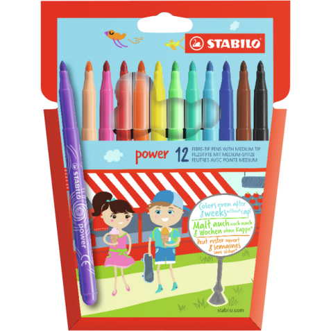 Feutre STABILO Power 280/12 assorti étui 12 pièces