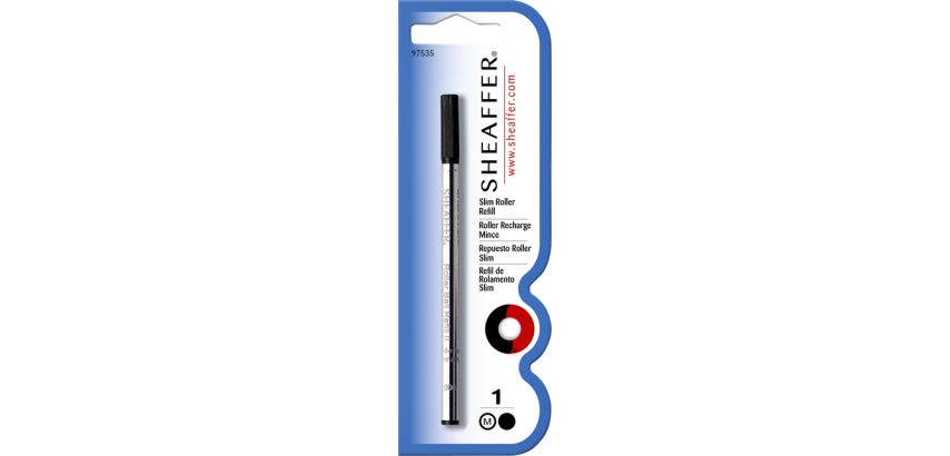 Recharge roller Sheaffer Slim Medium noir blister 1 pièce