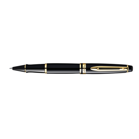 Rollerpen Waterman Expert black lacquer GT fijn