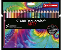 Crayon de couleur STABILO 1636 Aquacolor Arty assorti étui 36 pièces
