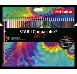 Crayon de couleur STABILO 1636 Aquacolor Arty assorti étui 36 pièces