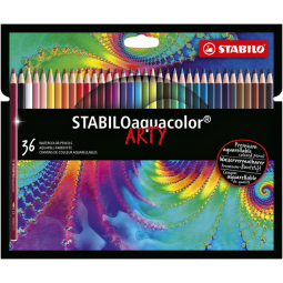 Crayon de couleur STABILO 1636 Aquacolor Arty assorti étui 36 pièces