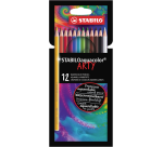 Crayon de couleur STABILO 16124 Aquacolor Arty assorti étui 12 pièces