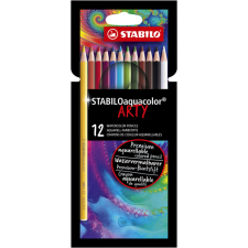 Crayon de couleur STABILO 16124 Aquacolor Arty assorti étui 12 pièces