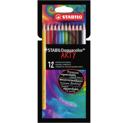 En_lapices de colores stabilo aquacolor arty line acuarelables estuche de carton de 12 unidades colores