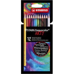 Kleurpotloden STABILO 1624 aquacolor Arty assorti etui à 12 stuks