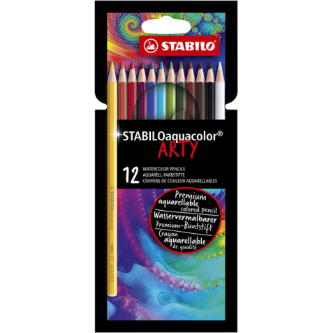 Kleurpotloden STABILO 1624 aquacolor Arty assorti etui à 12 stuks